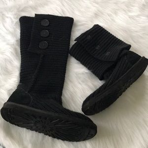 Ugg Classic Cardy knit wool boots in black